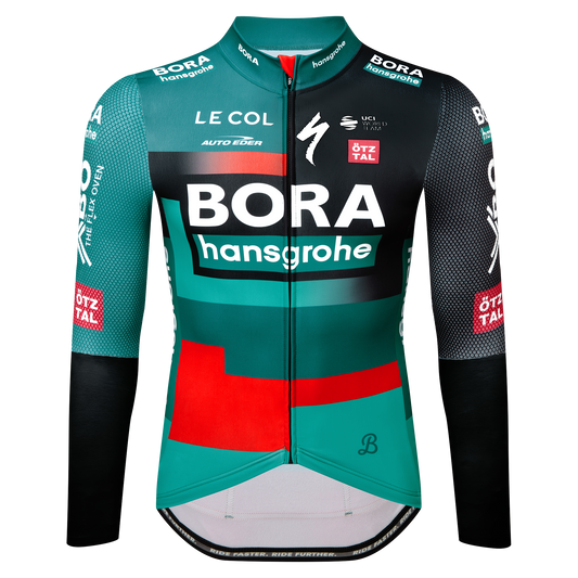 Le Col | BORA-hansgrohe Long Sleeve Race Jersey 刷絨防風長袖車衣 黑/綠